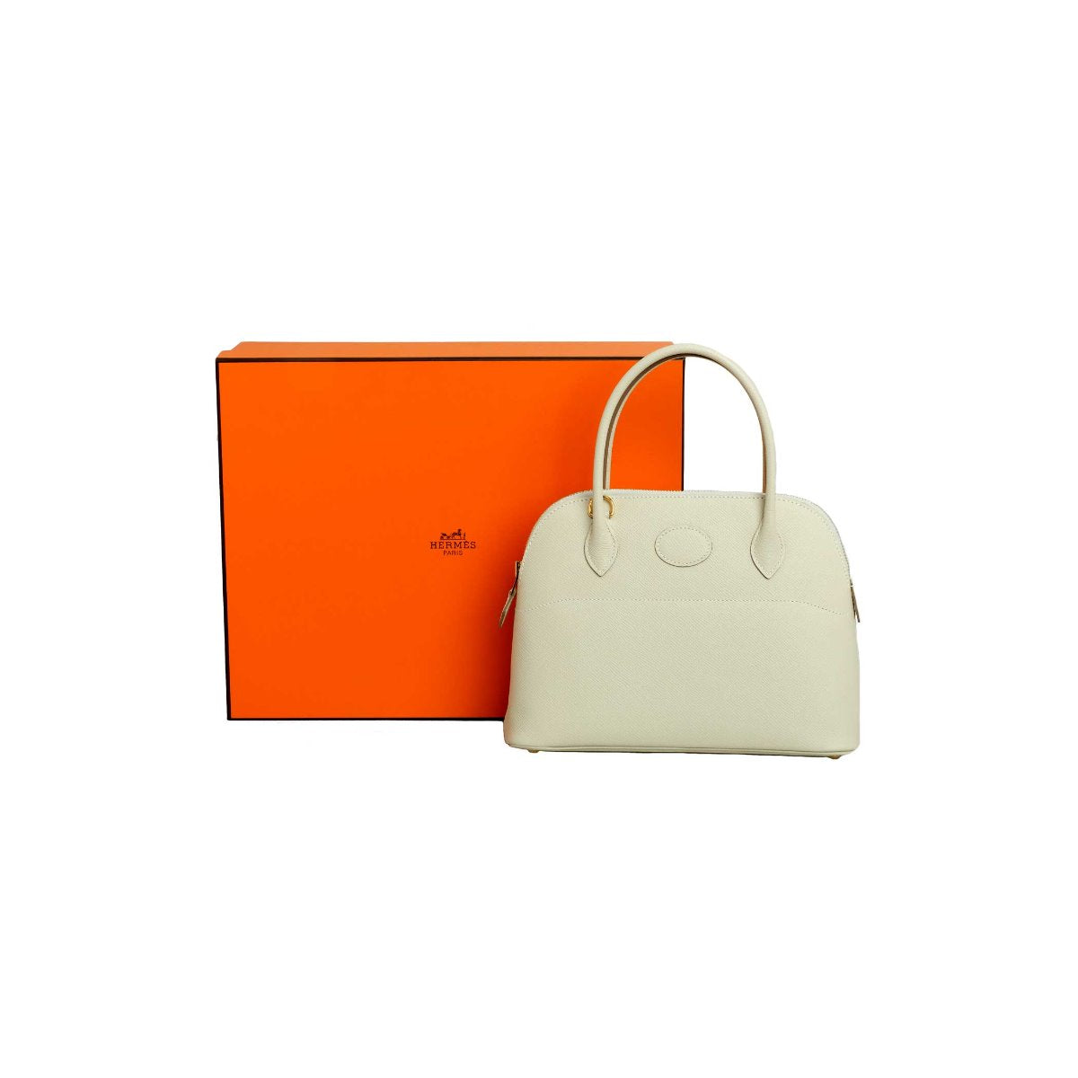 2021 Hermès Craie Epsom Leather Bolide 27 Gold Hardware