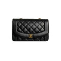Chanel Vintage Black Lambskin Diana Flap Bag