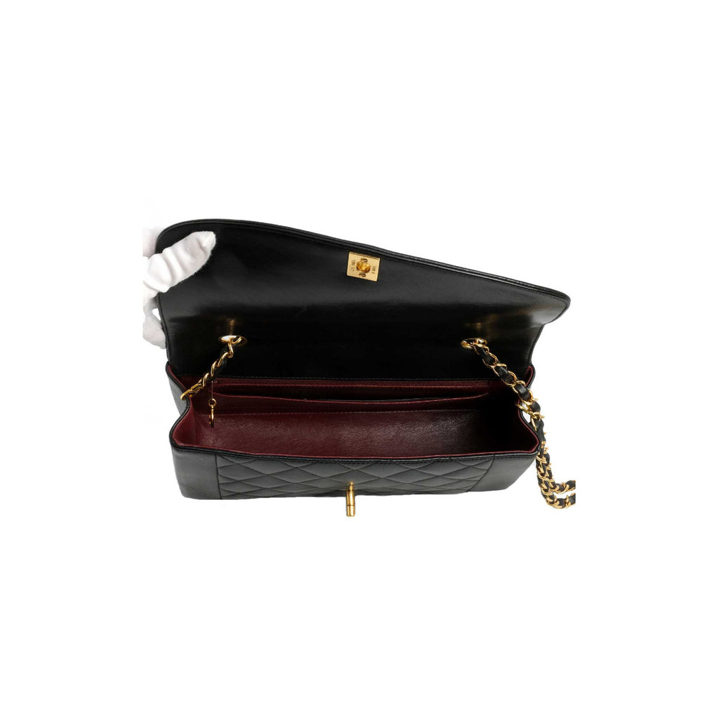 Chanel Vintage Black Lambskin Diana Flap Bag