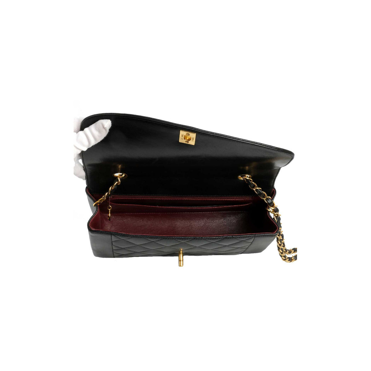 Chanel Vintage Black Lambskin Diana Flap Bag