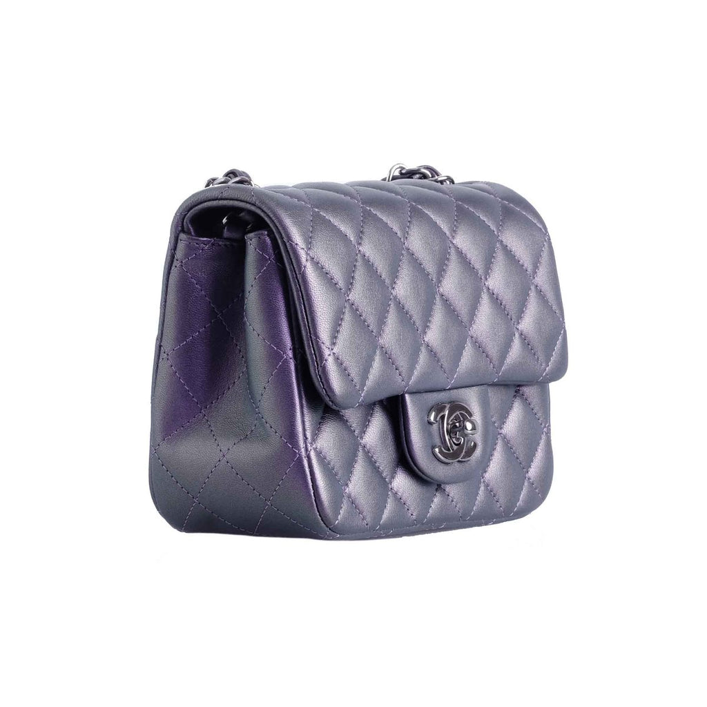 Chanel Iridescent Purple Square Mini Classic Flap Bag
