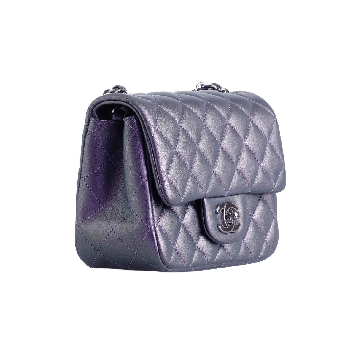 Chanel Iridescent Purple Square Mini Classic Flap Bag