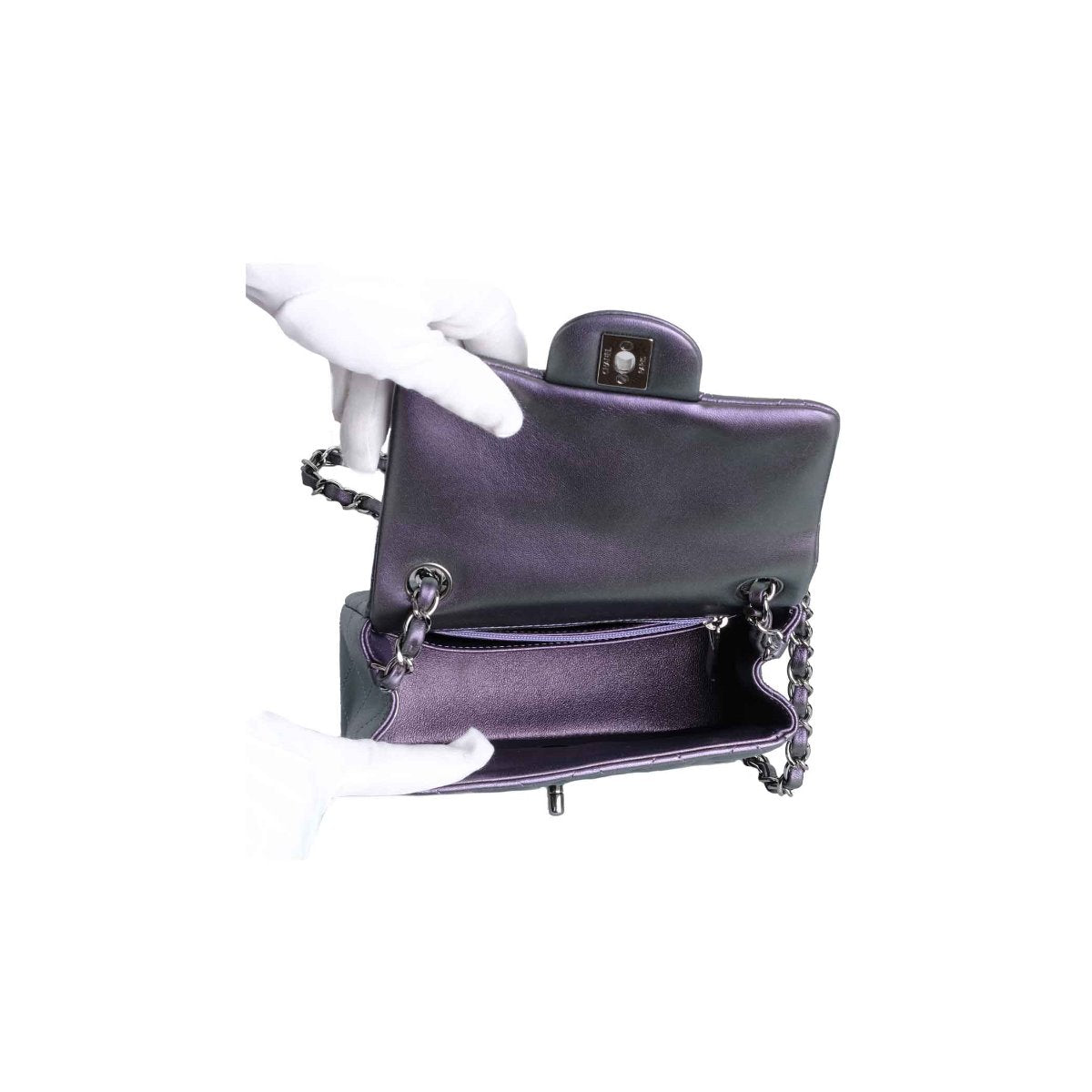 Chanel Iridescent Purple Square Mini Classic Flap Bag