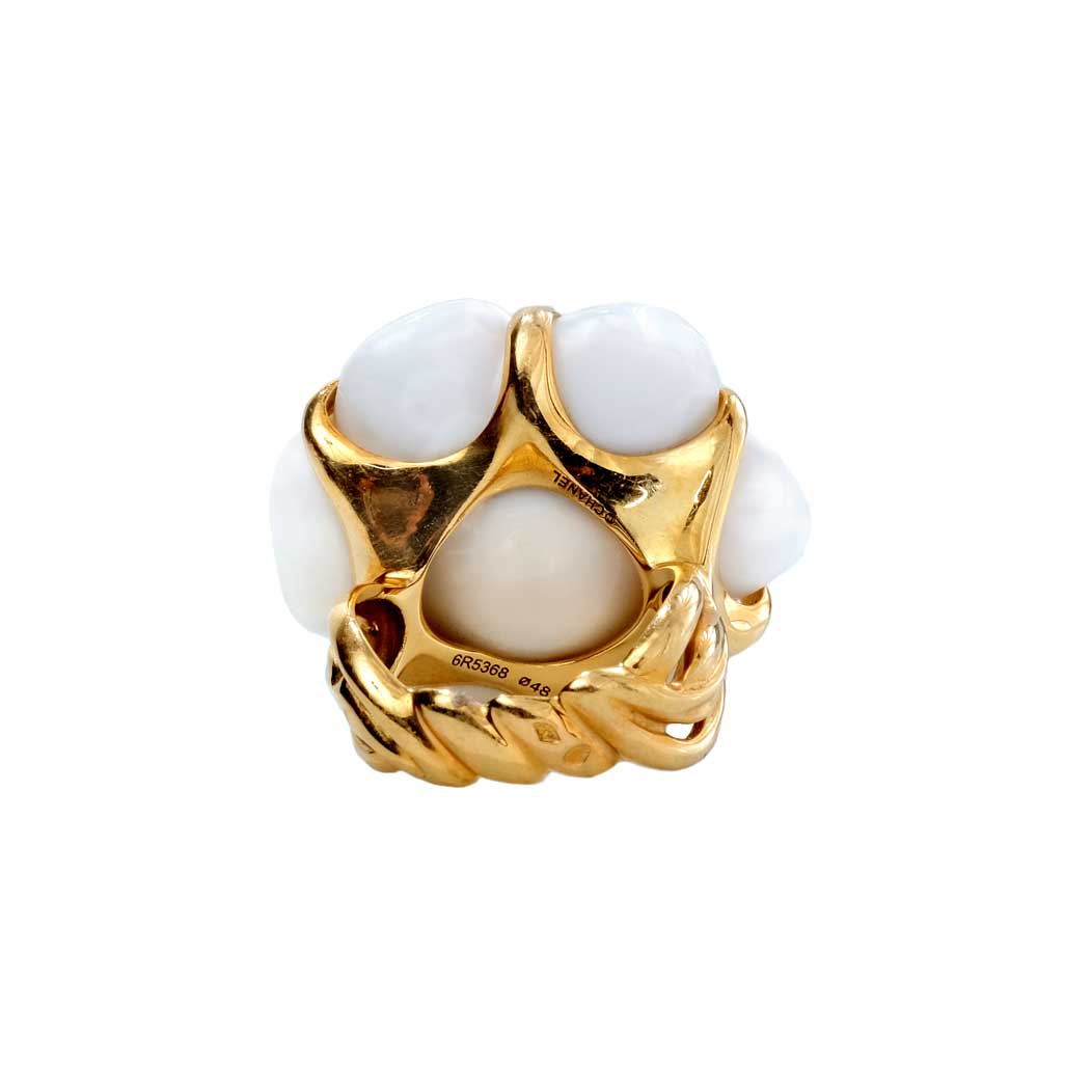 Chanel Cream Camellia Cocktail 18K Ring