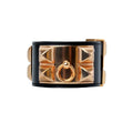 Hermès Noir Calfskin Collier de Chien Rose Gold Hardware