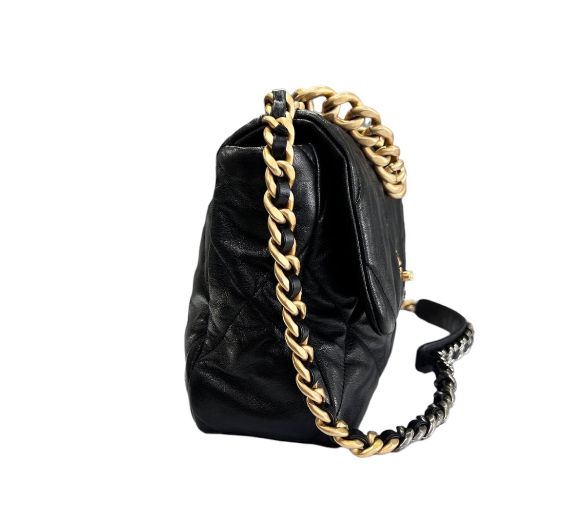 Chanel Black Lambskin Large Chanel 19 Bag
