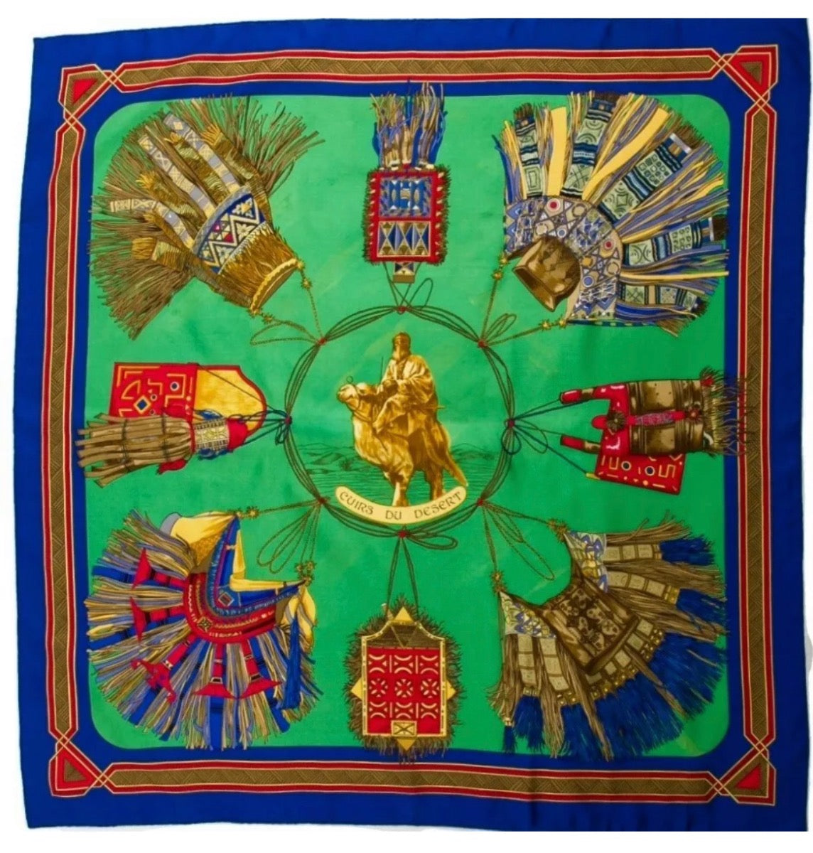 Hermes Cuirs Du Desert Silk 90 Scarf