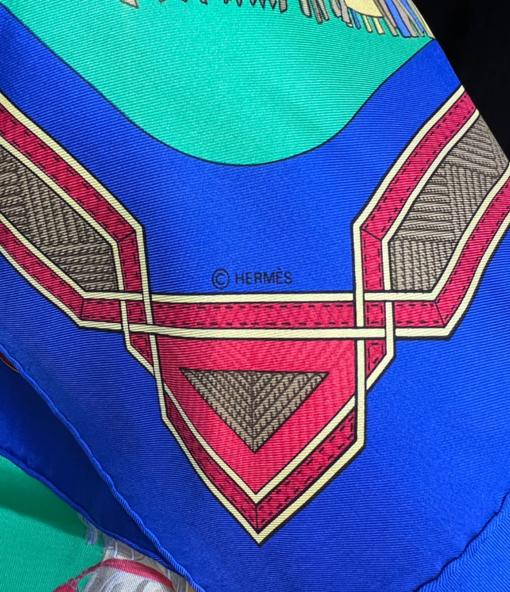 Hermes Cuirs Du Desert Silk 90 Scarf