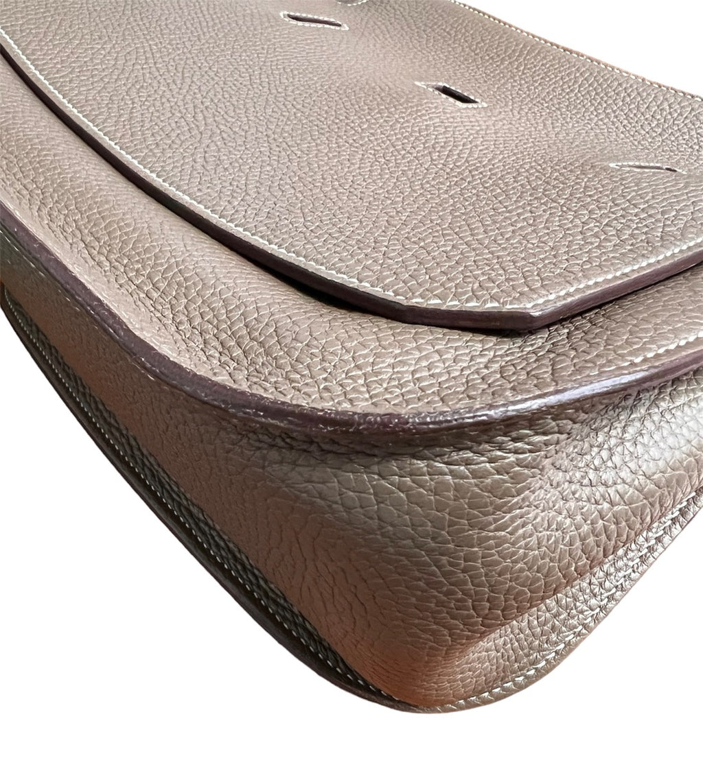Hermes Etoupe  Taurillon Clemence Jypsiere 28 Bag