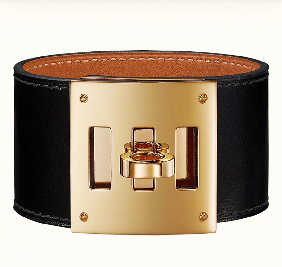 Hermes Black Swift Kelly Dog Bracelet