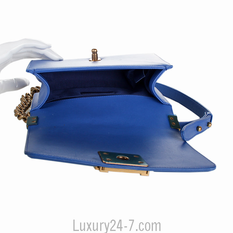 Chanel Blue Quilted Small Boy Bag
