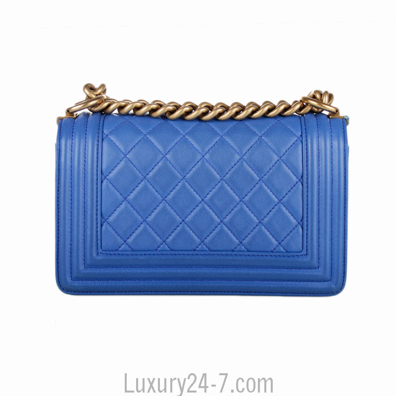 Chanel Blue Quilted Small Boy Bag
