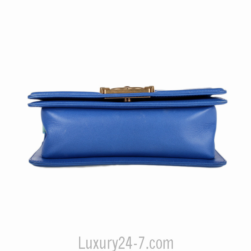 Chanel Blue Quilted Small Boy Bag