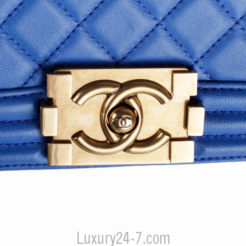 Chanel Blue Quilted Small Boy Bag