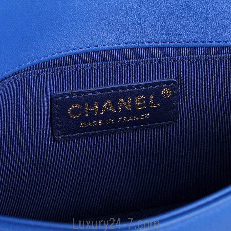 Chanel Blue Quilted Small Boy Bag