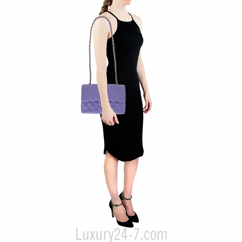 Chanel Lavender Jersey Single Flap Bag