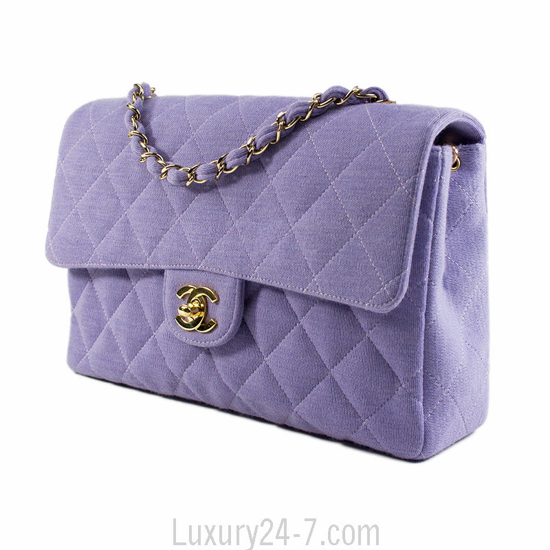 Chanel Lavender Jersey Single Flap Bag