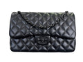 Chanel So Black Lambskin Jumbo Double Flap Bag