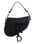 Dior Ultramatte Black Calfskin Mini Saddle Bag