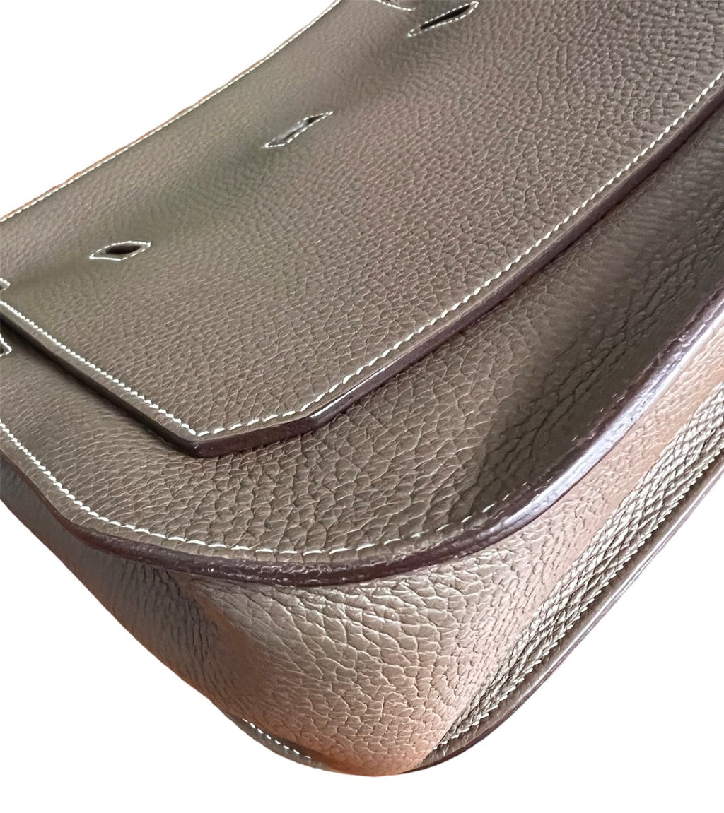 Hermes Etoupe  Taurillon Clemence Jypsiere 28 Bag
