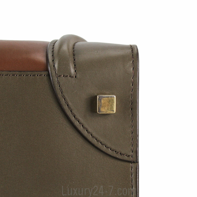 Celine Smooth Leather Tricolor Mini Luggage Tote