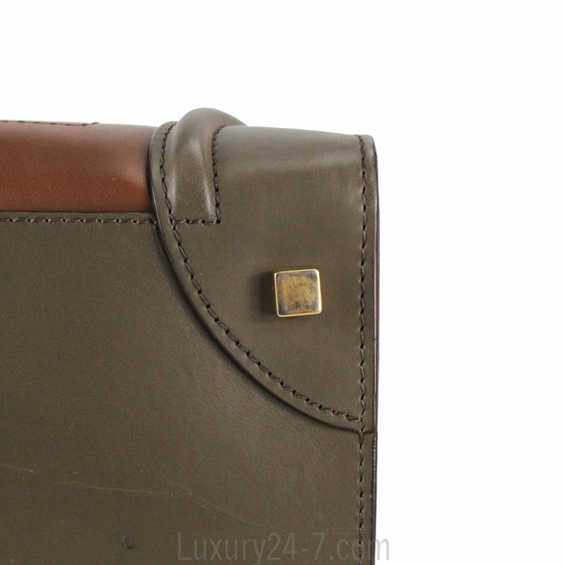 Celine Smooth Leather Tricolor Mini Luggage Tote