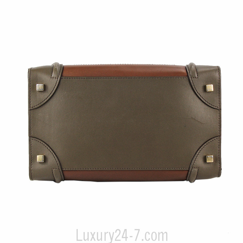 Celine Smooth Leather Tricolor Mini Luggage Tote