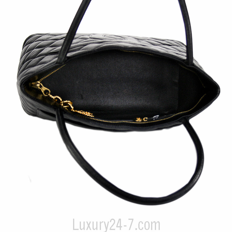 Chanel Black Caviar Medallion Tote