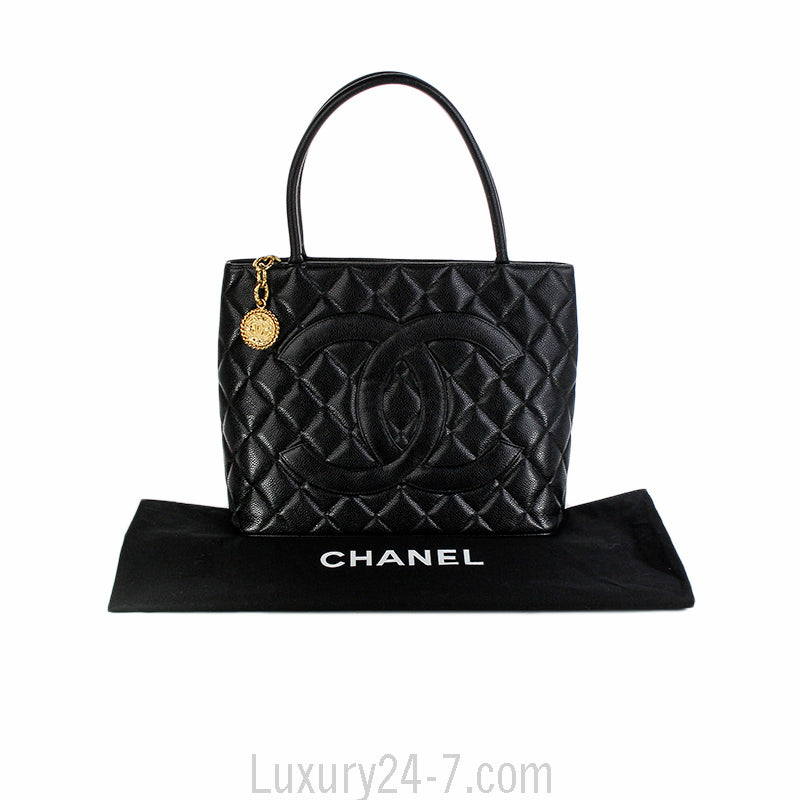 Chanel Black Caviar Medallion Tote