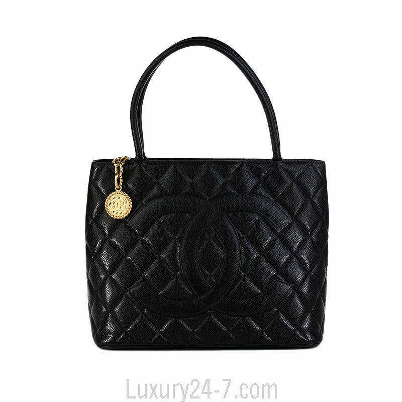 Chanel Black Caviar Medallion Tote
