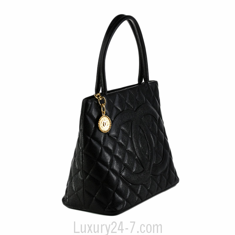 Chanel Black Caviar Medallion Tote
