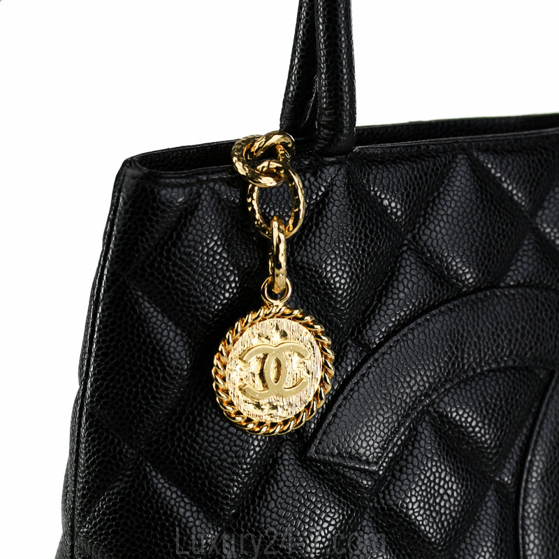 Chanel Black Caviar Medallion Tote