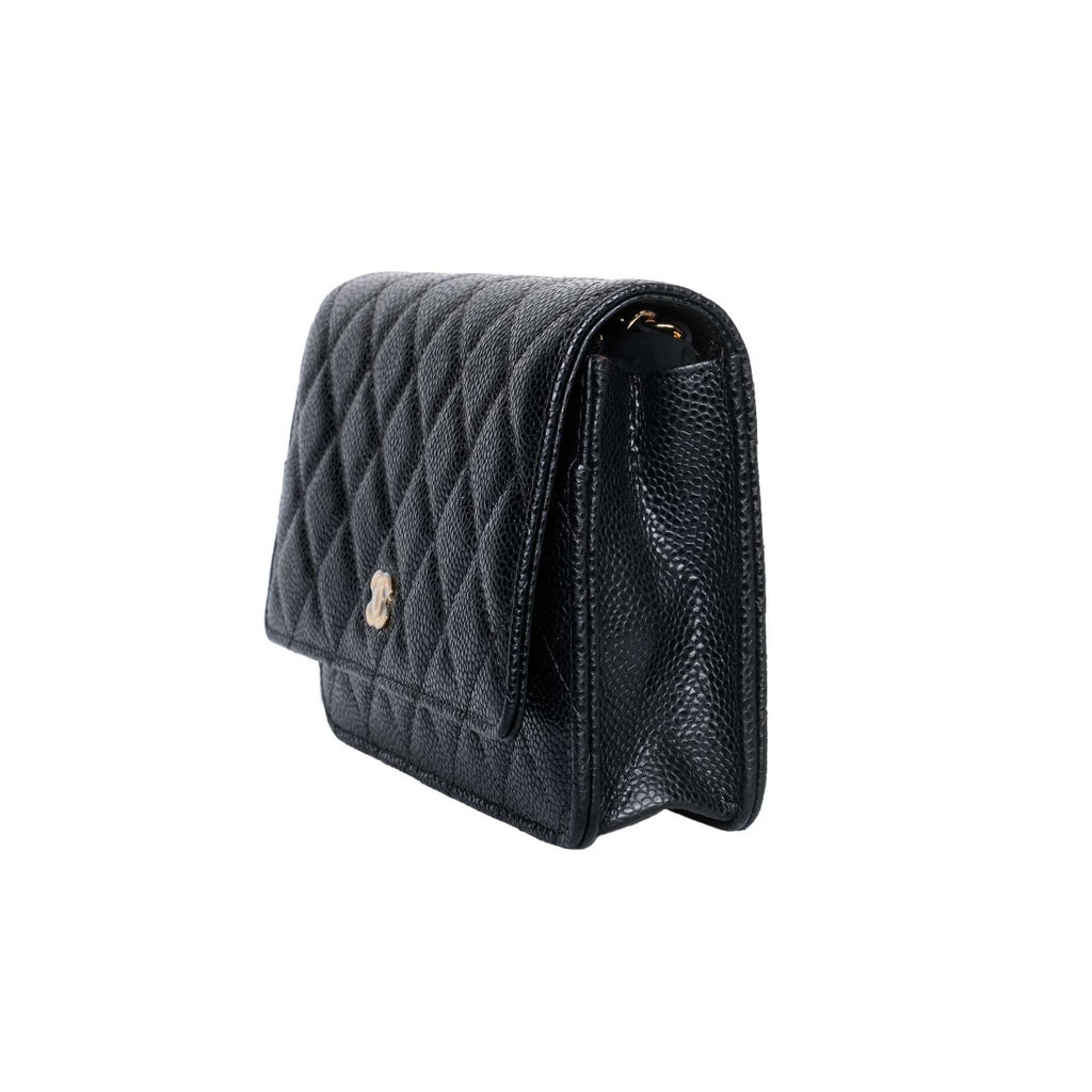 CHANEL Caviar Classic Quilted Wallet On Chain