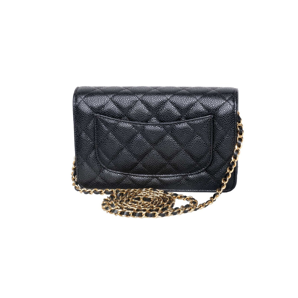 CHANEL Caviar Classic Quilted Wallet On Chain