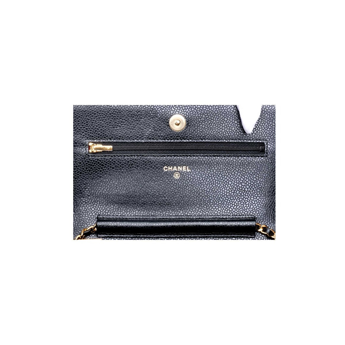 CHANEL Caviar Classic Quilted Wallet On Chain