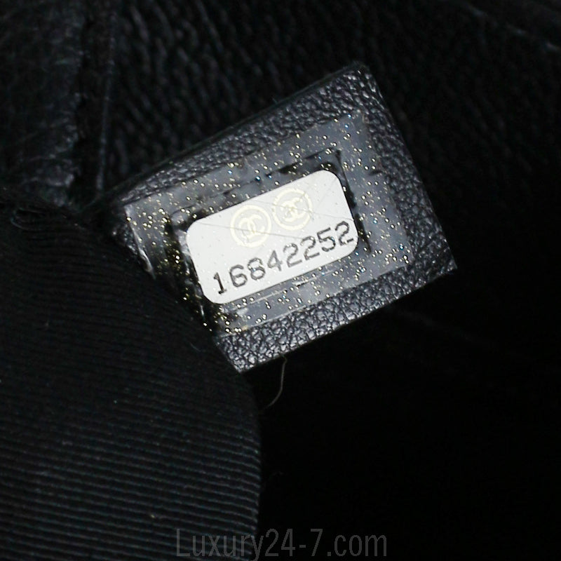 Chanel Black Cerf Tote w/ Strap Bag