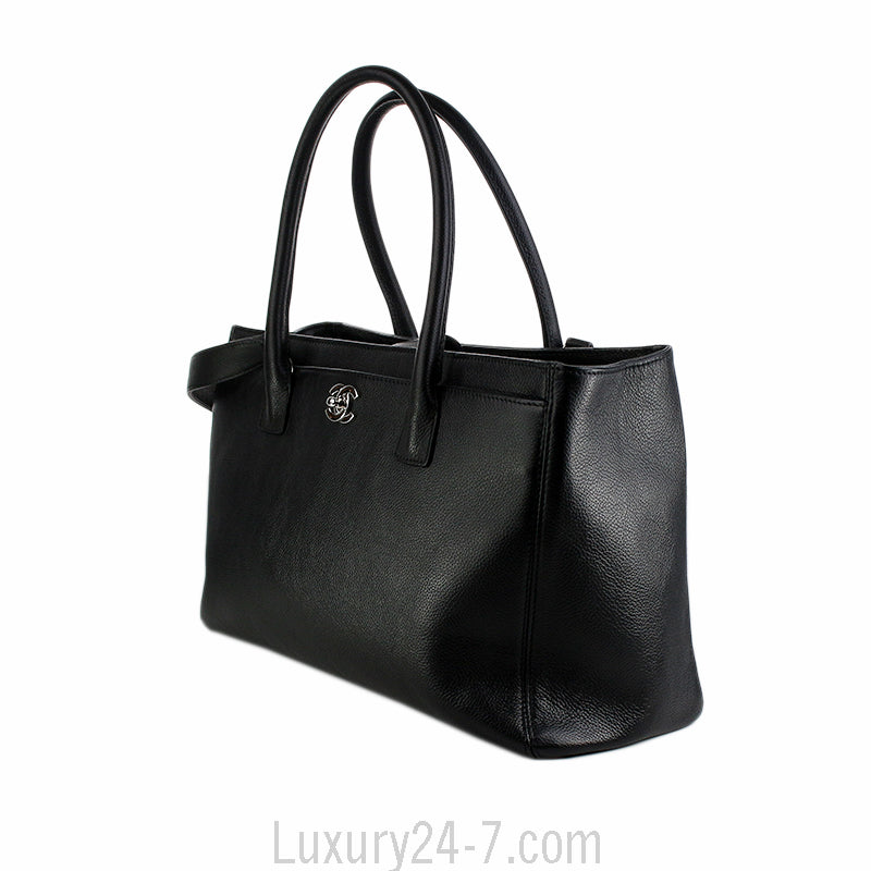 Chanel Black Cerf Tote w/ Strap Bag