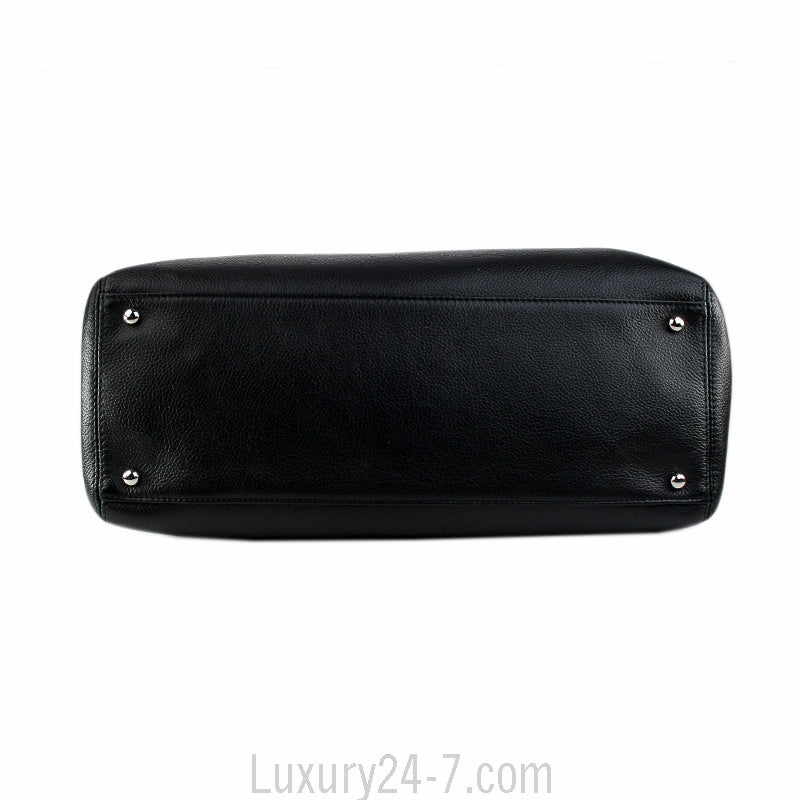 Chanel Black Cerf Tote w/ Strap Bag