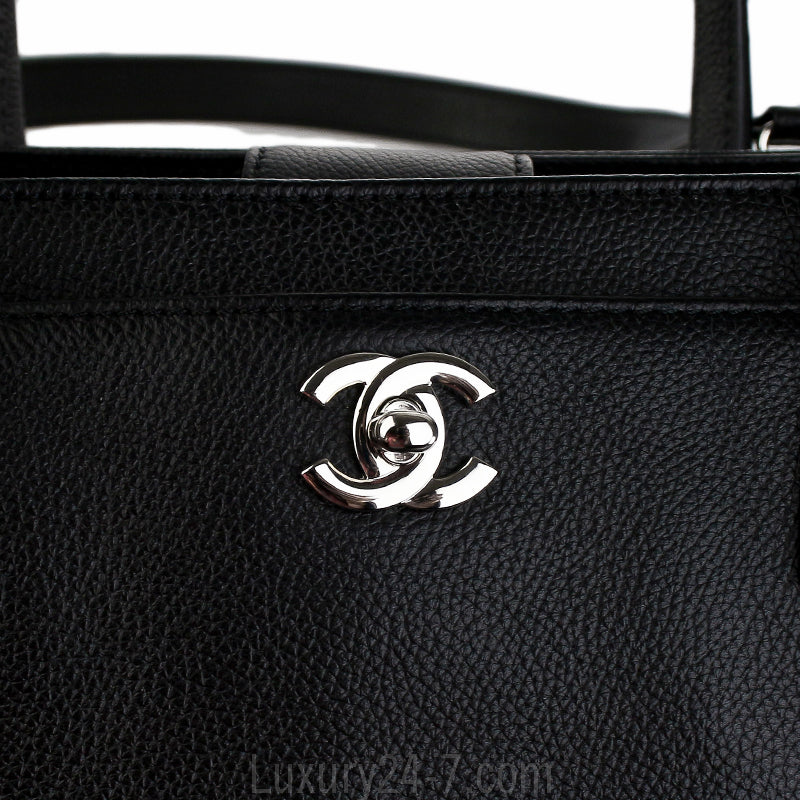Chanel Black Cerf Tote w/ Strap Bag