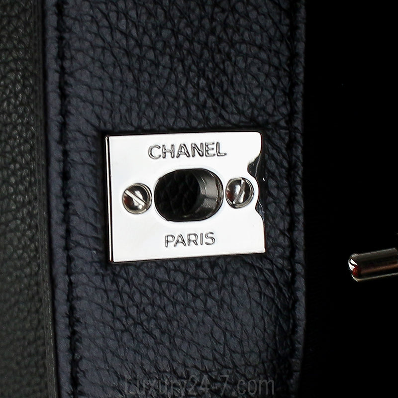Chanel Black Cerf Tote w/ Strap Bag