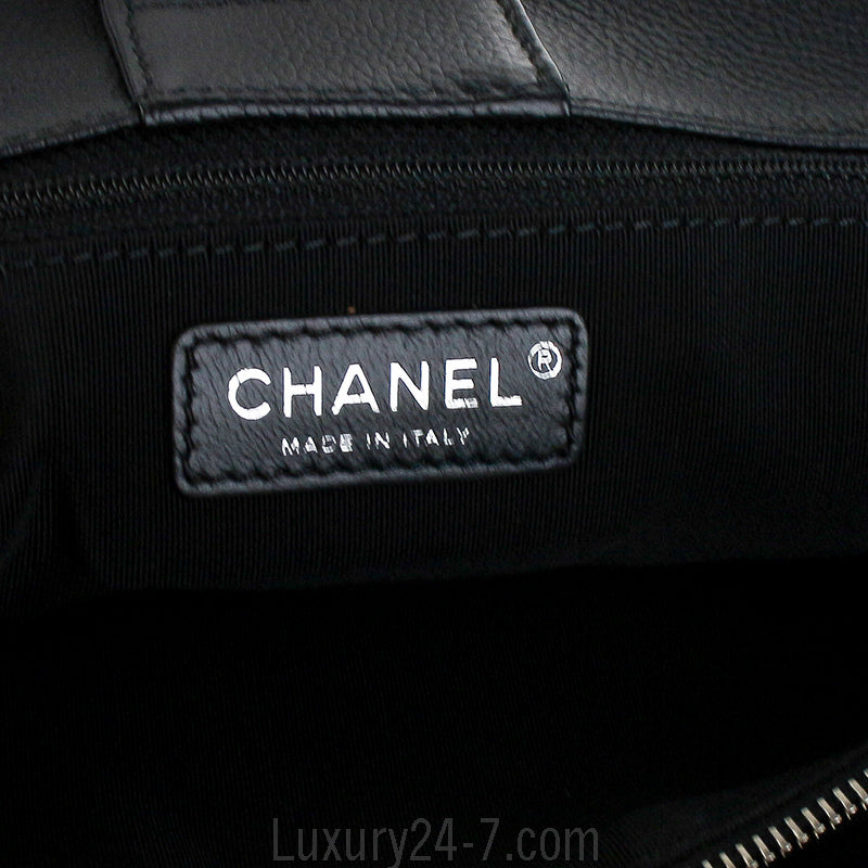Chanel Black Cerf Tote w/ Strap Bag