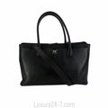 Chanel Black Cerf Tote w/ Strap Bag
