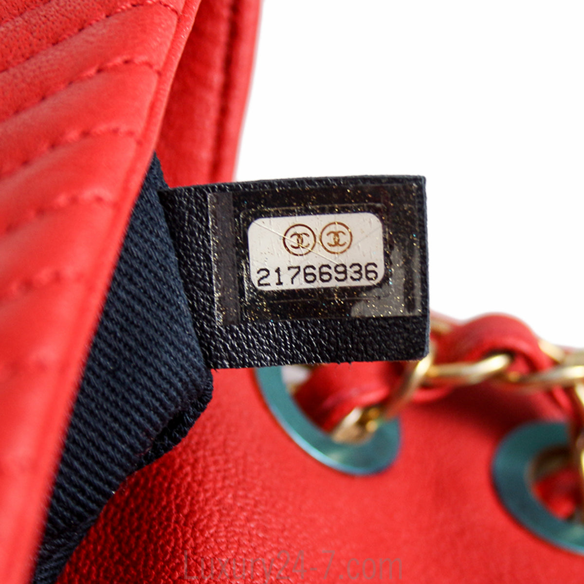 Chanel Red Chevron Medium Single Flap Bag
