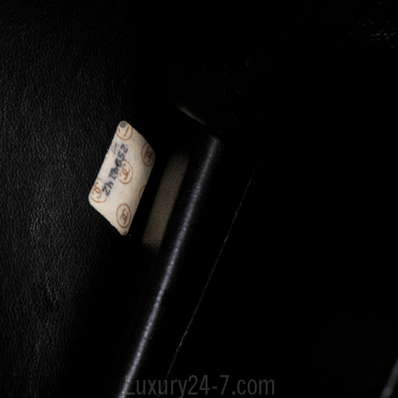 Chanel Black Lambskin Chevron Flap Bag