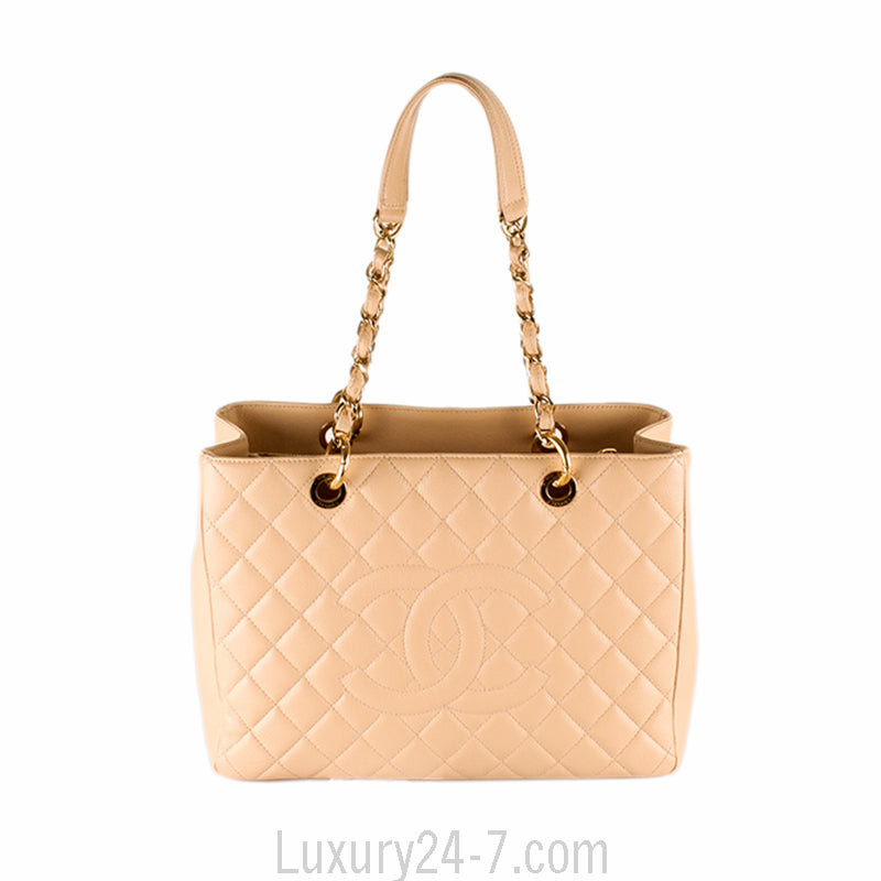 Chanel Beige Caviar GST Grand Shopping Tote