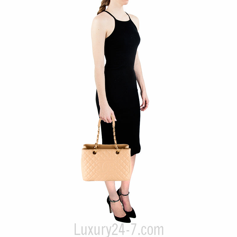 Chanel Beige Caviar GST Grand Shopping Tote