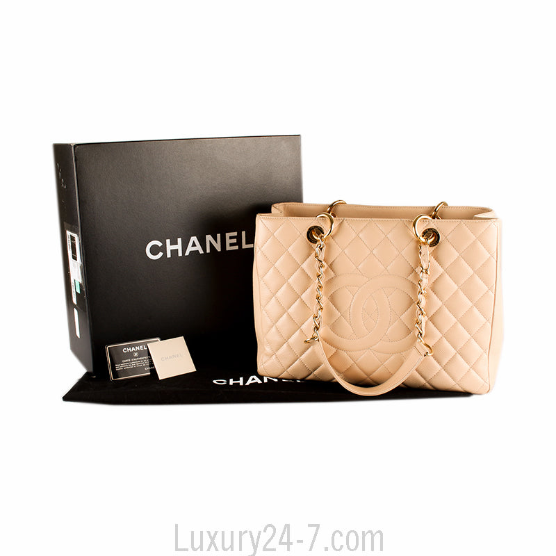 Chanel Beige Caviar GST Grand Shopping Tote