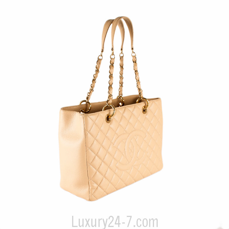 Chanel Beige Caviar GST Grand Shopping Tote