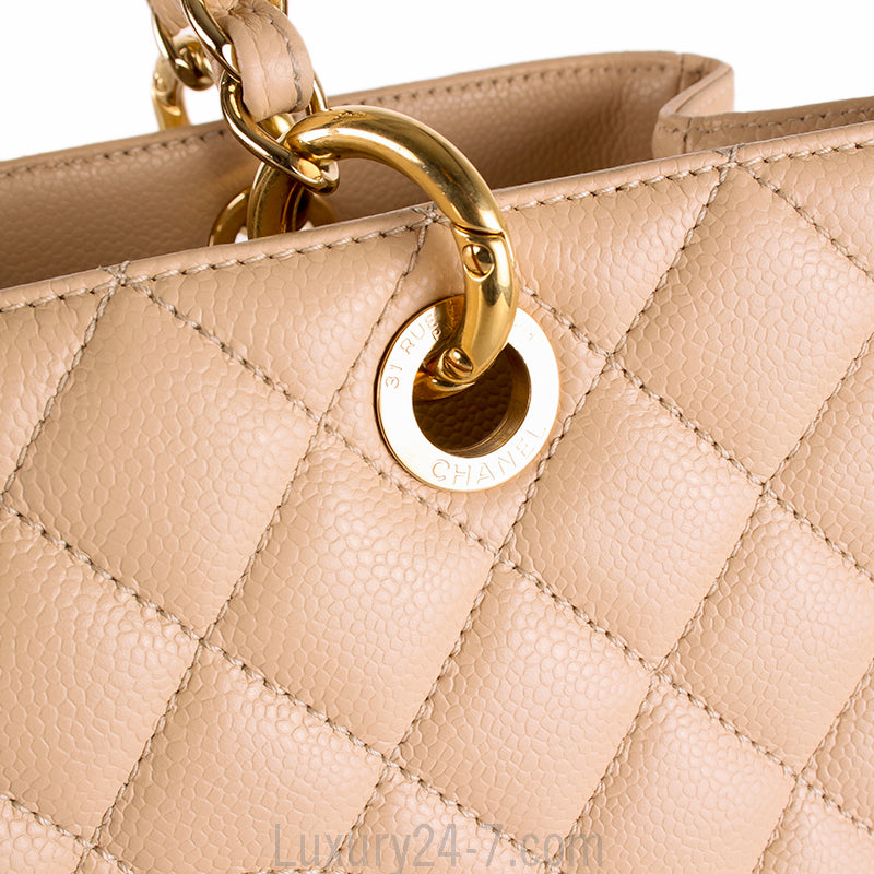 Chanel Beige Caviar GST Grand Shopping Tote