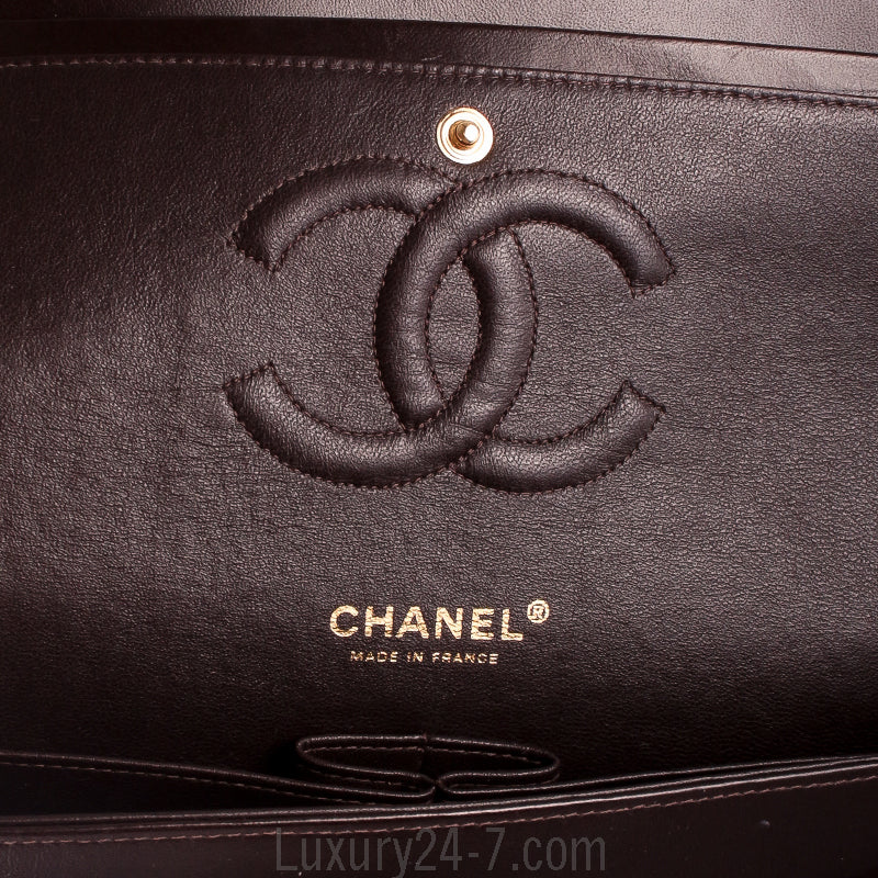 Chanel Medium Blue Straw Double Flap Bag